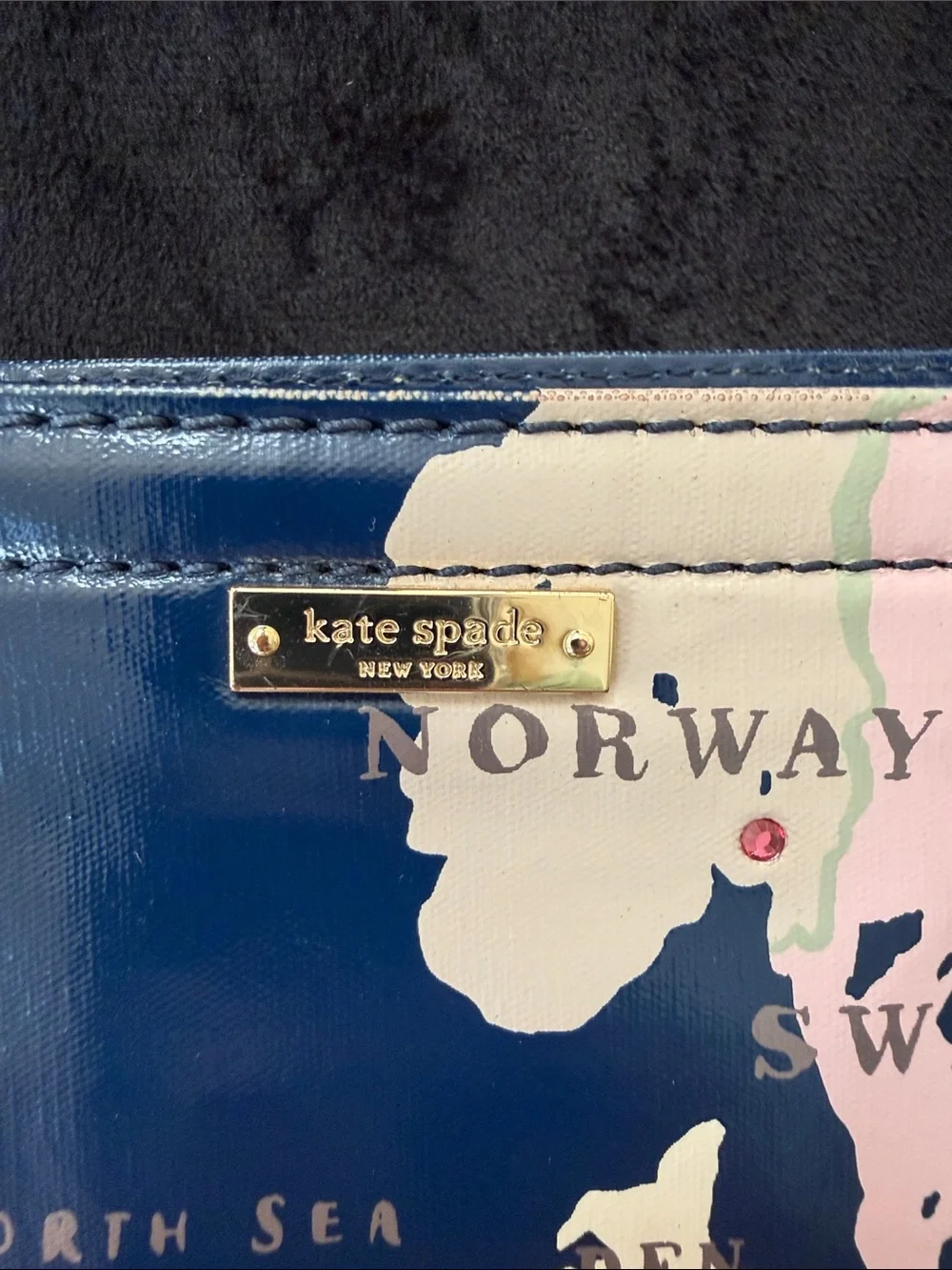 Kate Spade Going Places Map Print Navy and Pink Travel Tote